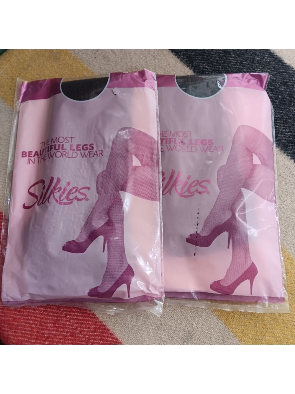 2 Silkies Classic Ribbed Trouser Socks Regular Dark Brown Nylon/Spandex New NIP